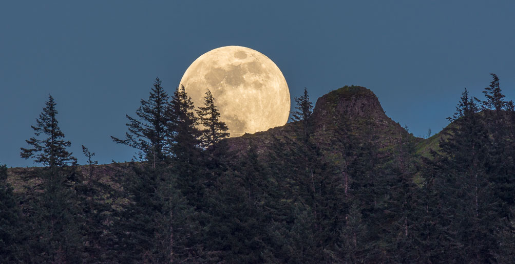 Moonrise over the Ridge, Columbia Gorge, Oregon