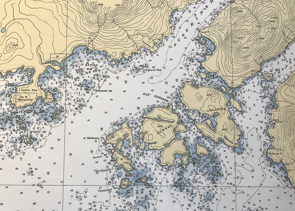 Chart of the Bunsby Islands and  West Vancouver Island, near  Brooks Peninsula