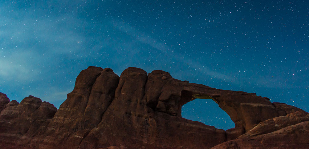 Window of Stars, Skyline Arch, Arches National Park, Moab, Utah