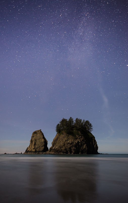 Moonlight and the Milky Way, Second Beach, Washington